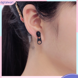 Đôi Bông Tai Dáng Dài Phối Khóa Kéo Cá Tính Cho Nữ
