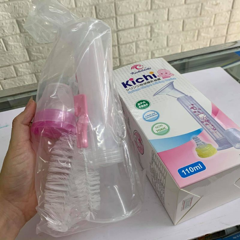 (Tặng kèm cọ vệ sinh) Dụng cụ hút sữa xi lanh 100ml KICHILACHI (Công nghệ Japan)