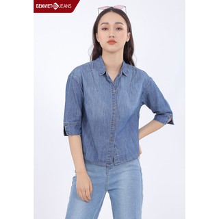Áo sơ mi Jeans dài tay Nữ TA124J533 GENVIET