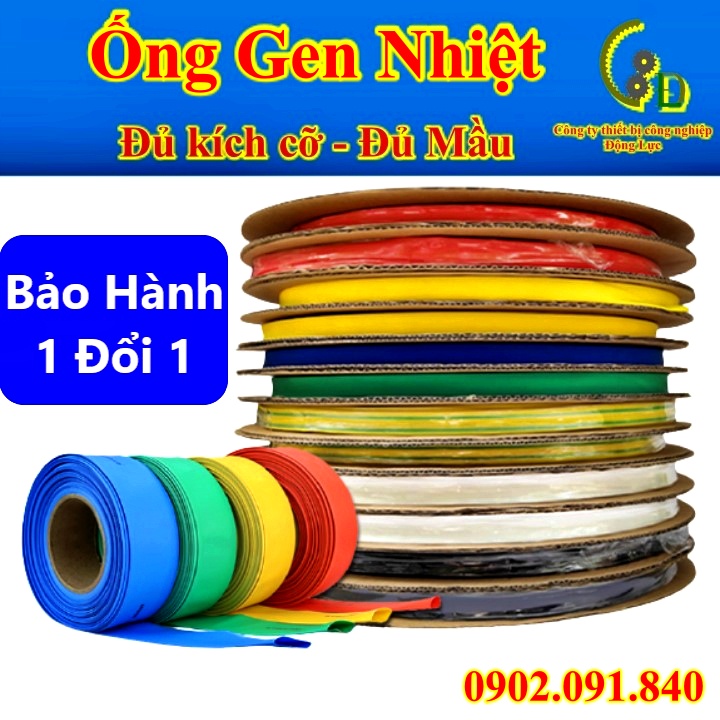 Ống co nhiệt phi 12 1mét  D12 ✴️ dây gen sun nhiệt bọc cách điện đầu cos màu xanh, đỏ, vàng, đen giá tốt