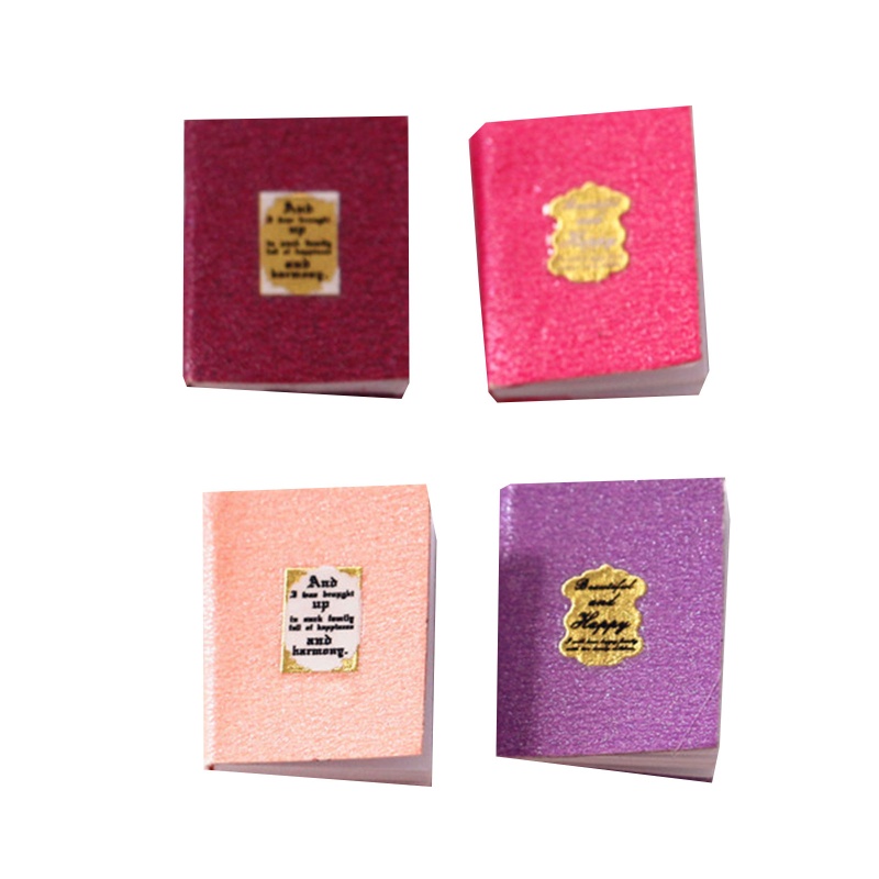 Set 4 Cuốn Sách Mini Trang Trí Nhà Búp Bê 1 6 1 12