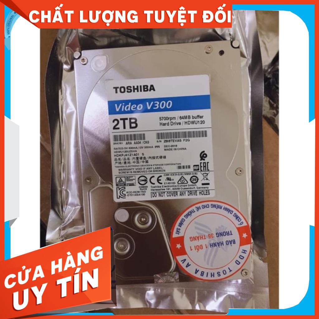 Ổ cứng Toshiba 2TB AV chuyên camera Chính Hãng