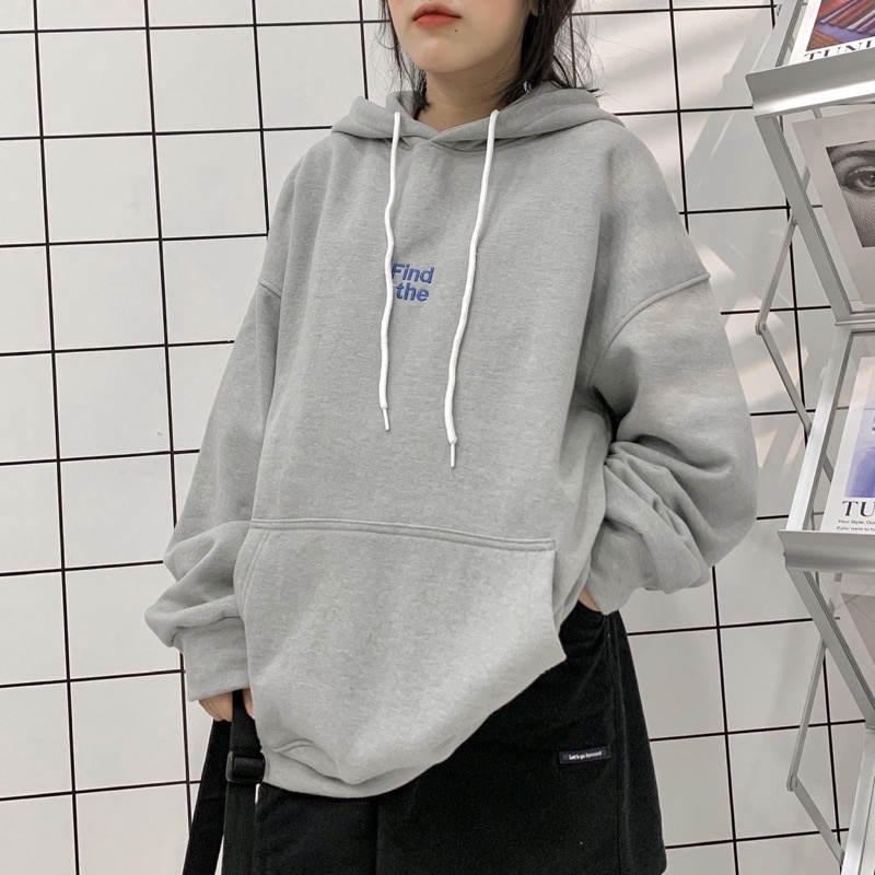 Áo Hoodie FIND OUT Tay Dài Form Rộng Vải Nỉ Bông Ulzzang Unisex (Ảnh thật shop chụp)