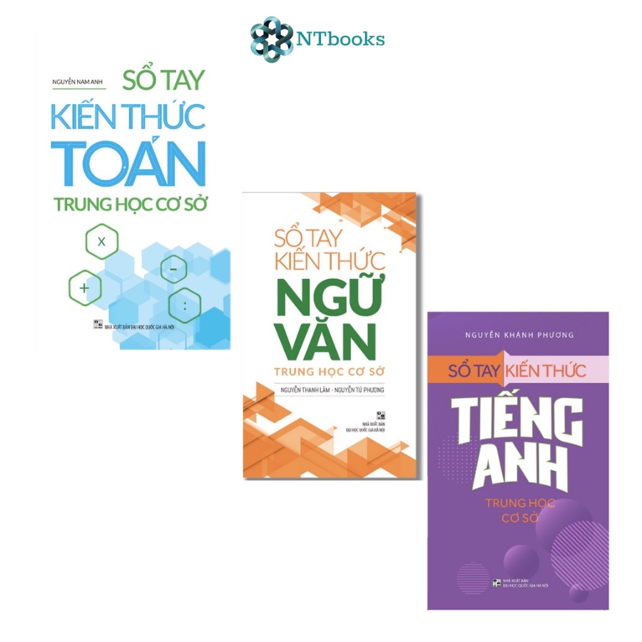 Sách  Sổ Tay Kiến Thức Toán - Tiếng Anh - Ngữ Văn Trung Học Cơ Sở