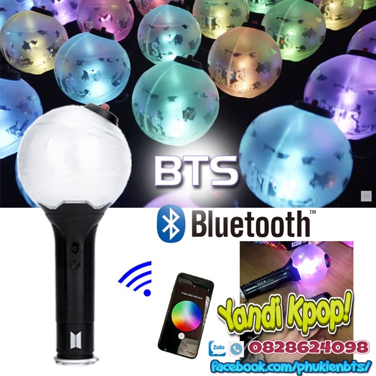 Đèn cổ vũ ARMY Bomb Lightstick BTS Official Ver 3, Kết Nối Bluetooth, Đổi Màu