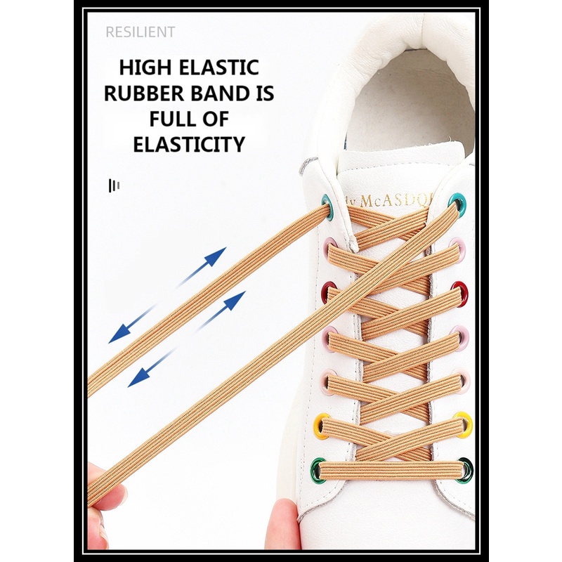 1 Cặp Dây Giày Nam Châm Co Giãn Màu Trắng/Đen