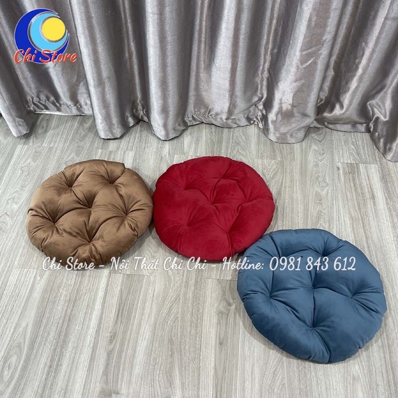 Đệm Ngồi Bệt, Nệm Ngồi Vải Nhung Kiểu Nhật, Trang Trí Trà Sữa, Cafe, Trà Chanh, Nệm Ngồi Ghế Ban Công 40x40cm