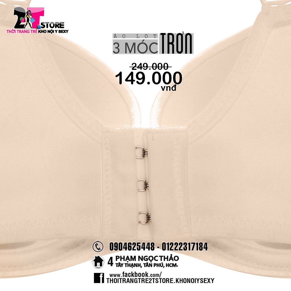 Áo Nâng Ngực Cotton 3 Móc Trơn (Da Nude)