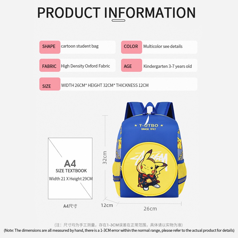 Ba Lô Đi Học Họa Tiết Hoạt Hình Xinh Xắn Dành Cho Bé 2-6 Tuổi