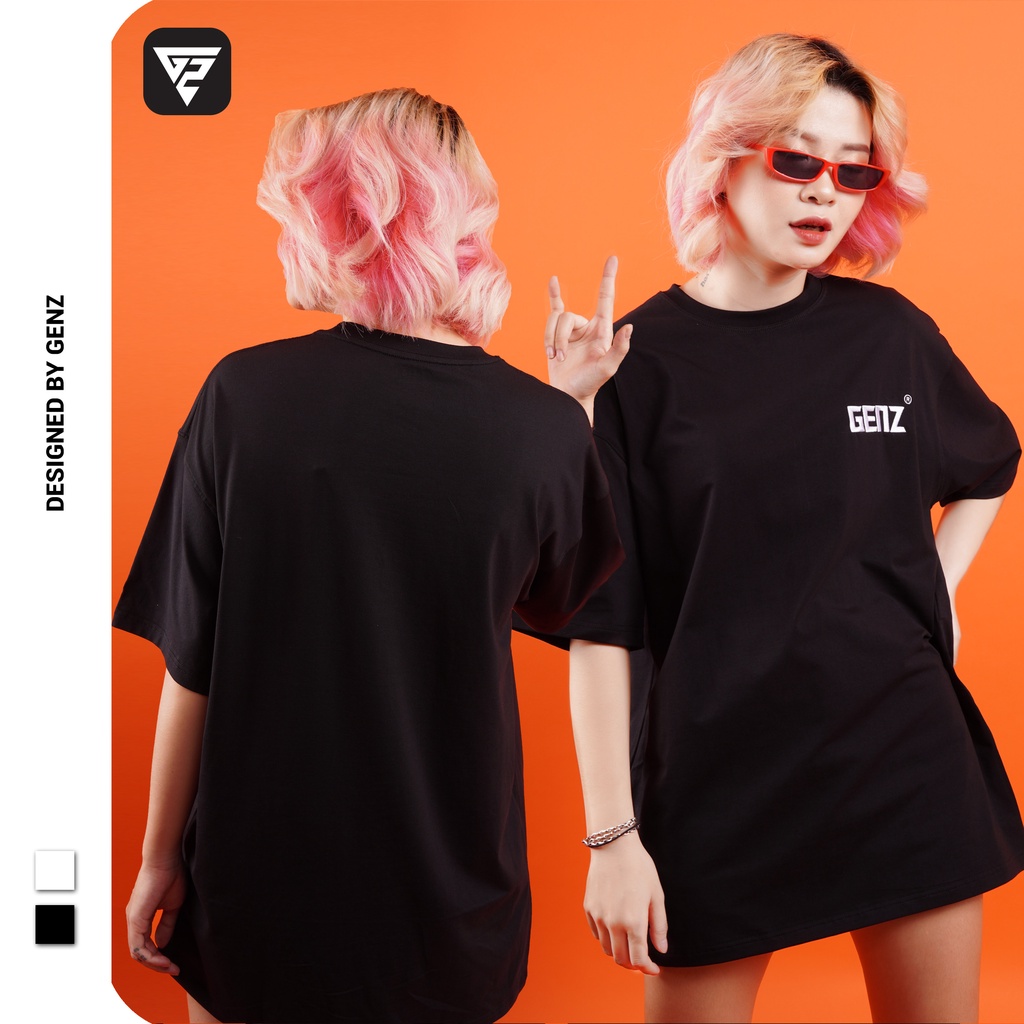 Áo thun tay lỡ thêu chữ GENZ phông Unisex nam nữ Premium Cotton oversize form rộng | BigBuy360 - bigbuy360.vn