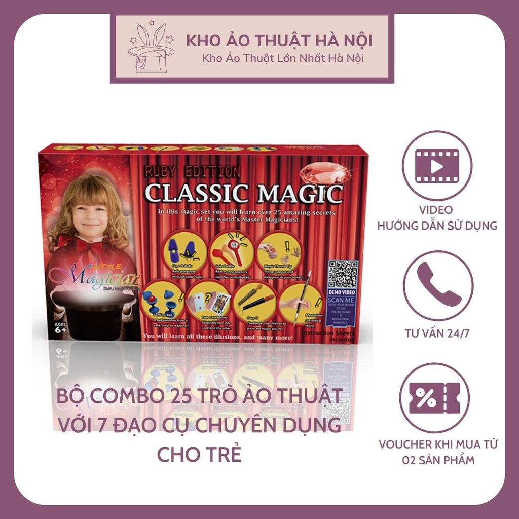 Bộ Combo Đồ Chơi Ảo Thuật 25 Trò Diễn 7 Đạo Cụ Độc Đáo, Thông Minh,Sáng Tạo, Giáo Dục Dành Cho Bé