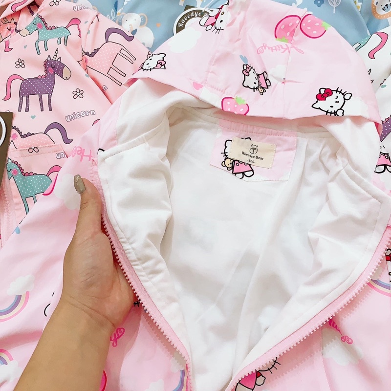 Áo khoác gió trẻ em 2 lớp hàng Quảng Châu cao cấp cho bé trai/ gái size 100-140