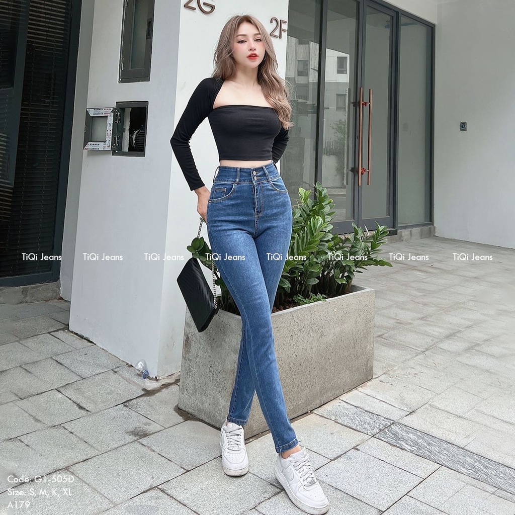Quần Jean Nữ Skinny Lưng Cao Tôn Dáng TiQi Jeans G1-505