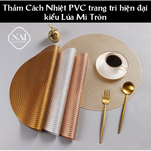 Thảm Cách Nhiệt PVC Trang Trí Hiện đại - Kiểu Dáng Lúa Mì Tròn