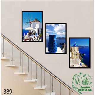 Bộ 3 tranh canvas treo cầu thang