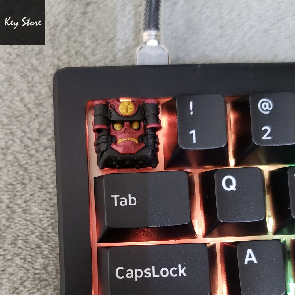Nút bàn phím cơ artisan keycap samuki màu đỏ samurai