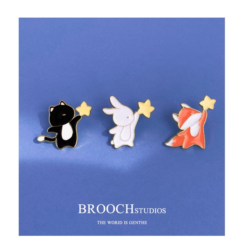 Huy Hiệu Cài Áo Hình Mèo / Thỏ Dễ Thương Kiểu Nhật Bản