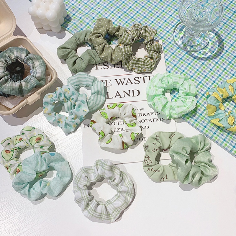 Dây Cột Tóc Bản Lớn In Họa Tiết Hoa Phong Cách Pháp Cổ Điển Thời Trang Cho Nữ