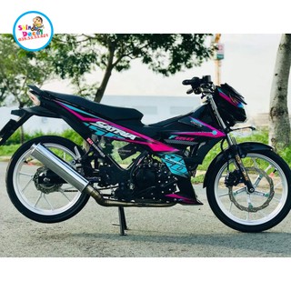 [SHIN DECAL] Tem xe satria fi xanh hồng