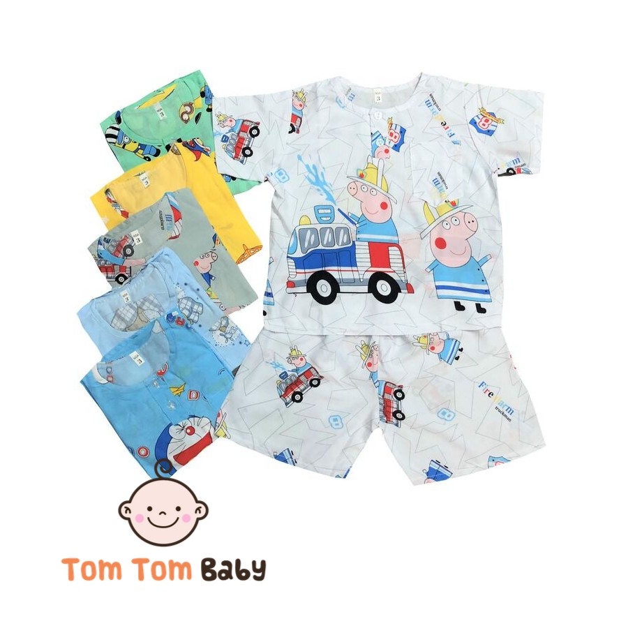 SET 2 bộ đồ bộ BÉ TRAI chất vải TOLE lanh 2 da loại 1, mềm, mịn, thoáng mát - size 6 đến 10 cho bé từ 15 đến 27kg