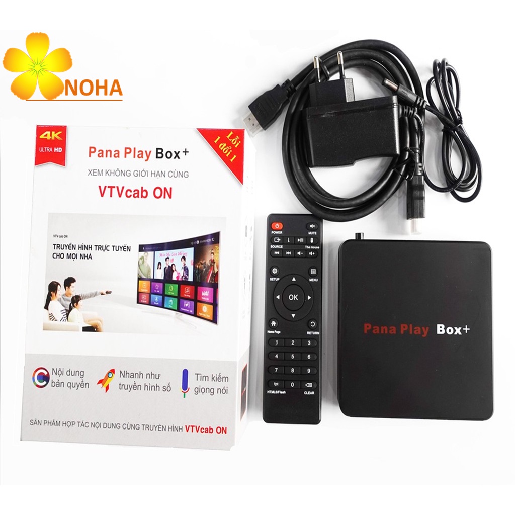 Đầu Androi Tivi Pana Play Box+ 4K Xem Miễn Phí VTVcab On, RAM 4GB, XEM KHÔNG GIỚI HẠN