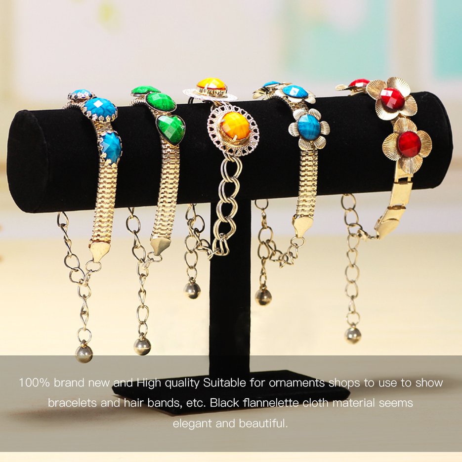 ✱BEST✱ Jewelry Display Stand Suede Bracelet Chain Watch T-Bar Rack Jewelry Display