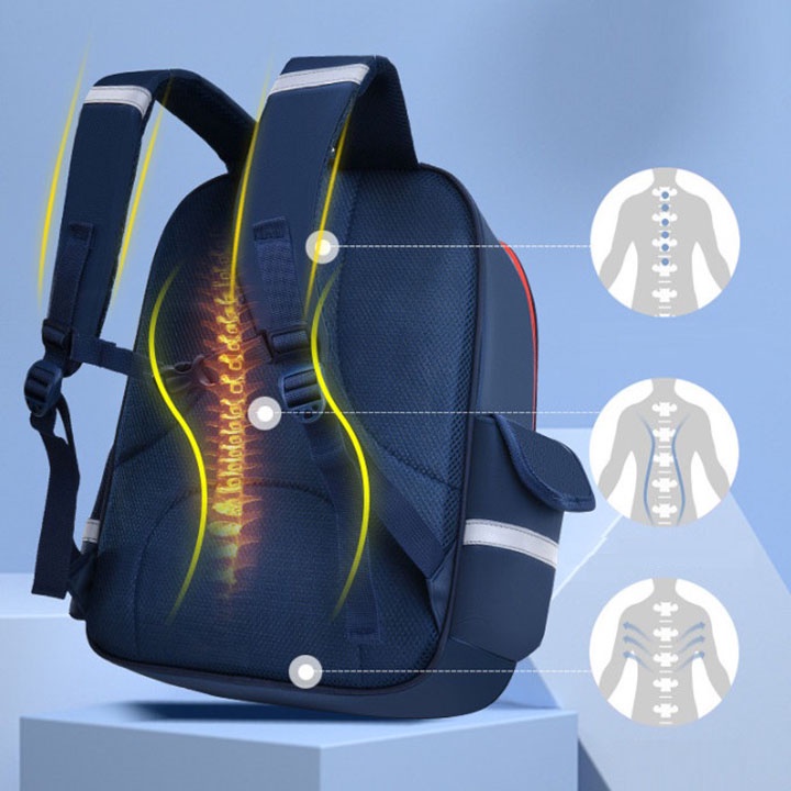 Balo học sinh chống gù, siêu nhẹ, phản quang, chống thấm nước size 40cm BALO-543