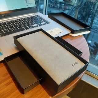 Ví cầm tay dài unisex màu XÁM