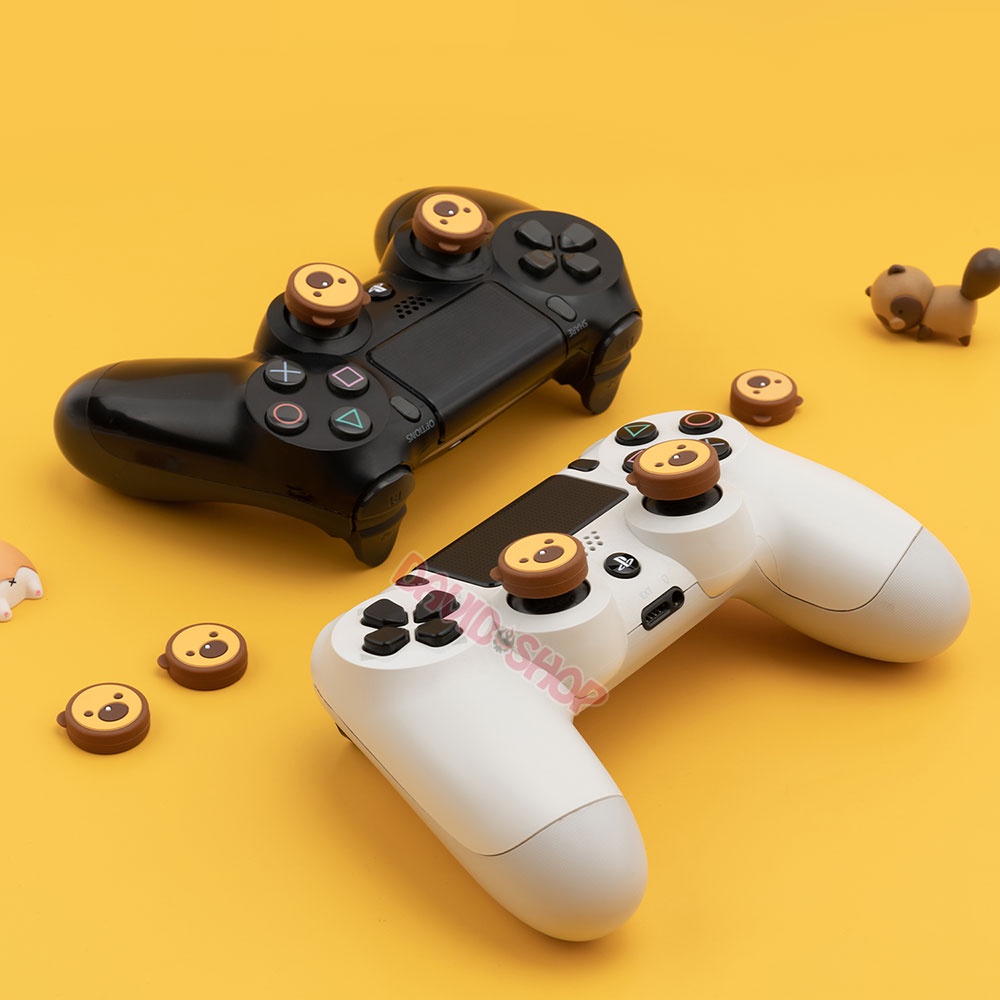 Núm bọc analog Gấu Mèo &amp; Mèo Dưa Hấu hãng Geekshare cho tay cầm Xbox One/Series, DualShock 4, DualSense, Pro Controller
