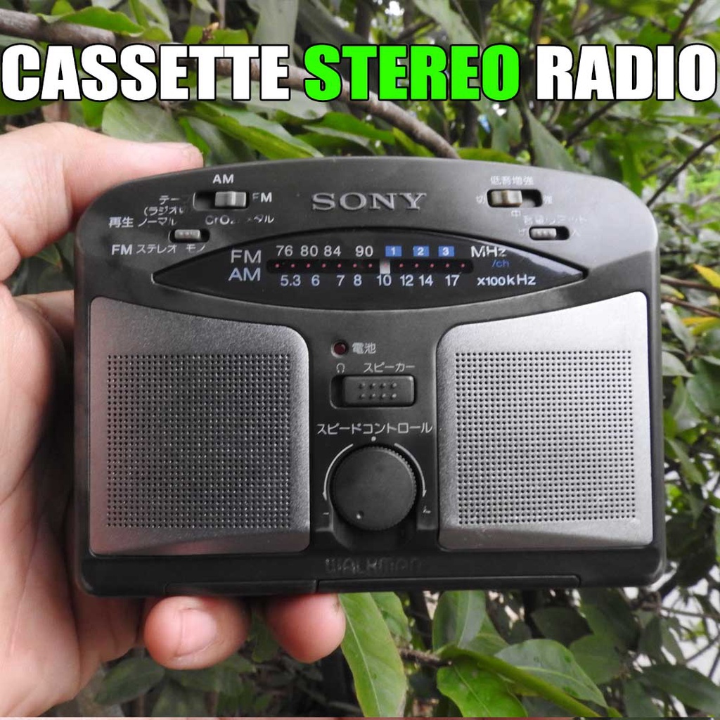 Máy nghe nhạc Cassette Stereo Sony WM-GX322 có 2 loa ngoài phát băng 2 chiều đài Radio FM108 loa nghe hay to rõ giá rẻ