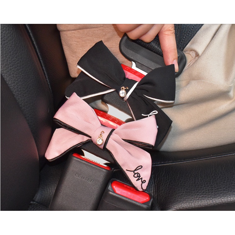 Chốt khóa nối dài dây an toàn ô tô, xe hơi đính nơ dễ thương hàng tốt Seat Belt Extension - D&A shop