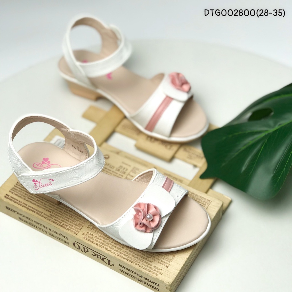 Sandal bé gái BlTIS 28-35❤️FREESHIP❤️ Dép quai hậu học sinh đính hoa đế cao su 3cm chống trượt DTG002800