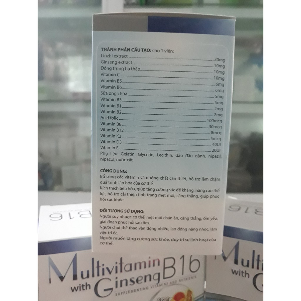 THUỐC BỔ MULTIVITAMIN B16 (16 vitamin, dưỡng chất bồi bổ cơ thể)