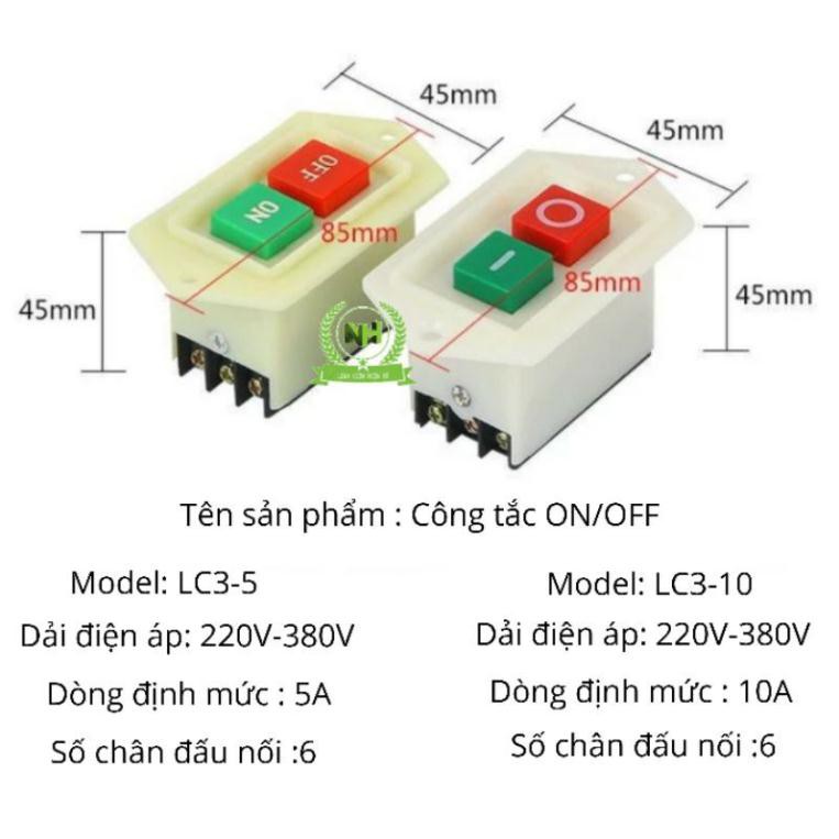 Công Tắc ON/OFF 5-10A 220V-380V Cho máy Khoan, Mài, Xay Thịt Loại Tốt