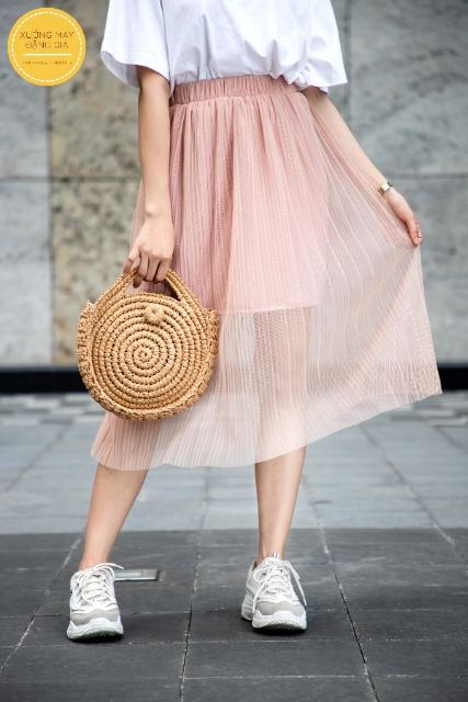 Chân váy dập ly cho nàng mùa hạ DG 4565