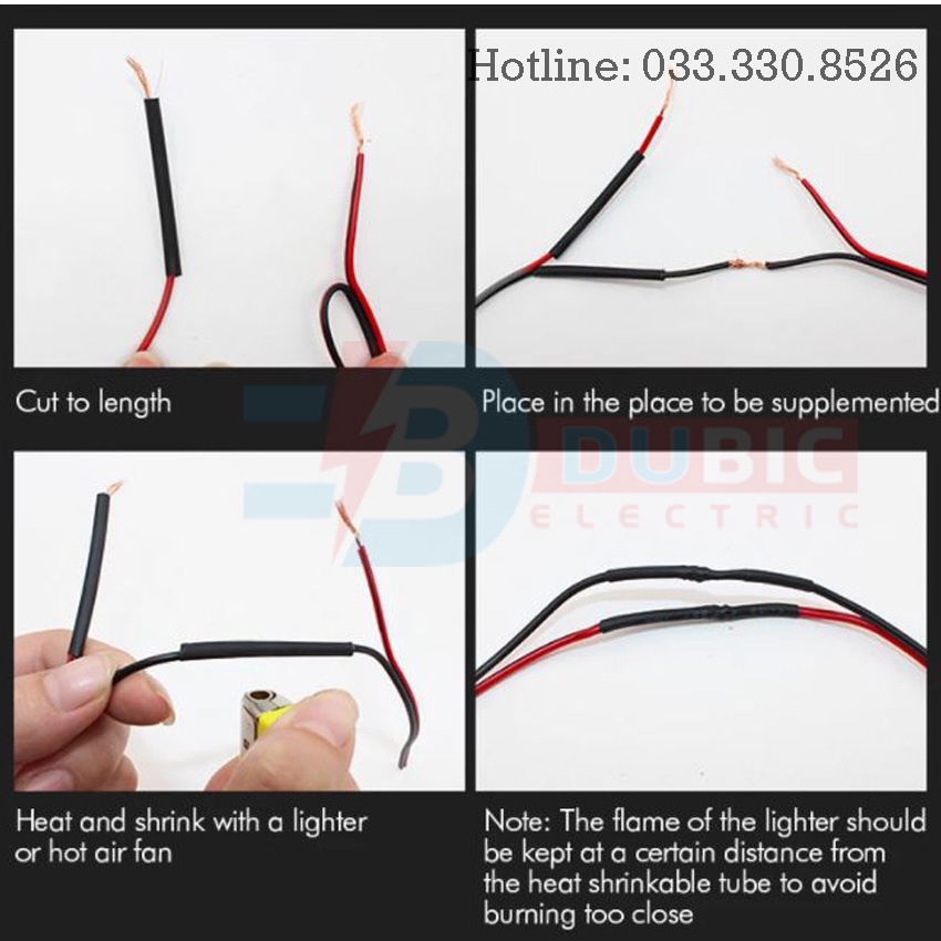 Gen co nhiệt cách điện - Màu đen - Ống đường kính 1mm - 14mm | DUBIC ELECTRIC