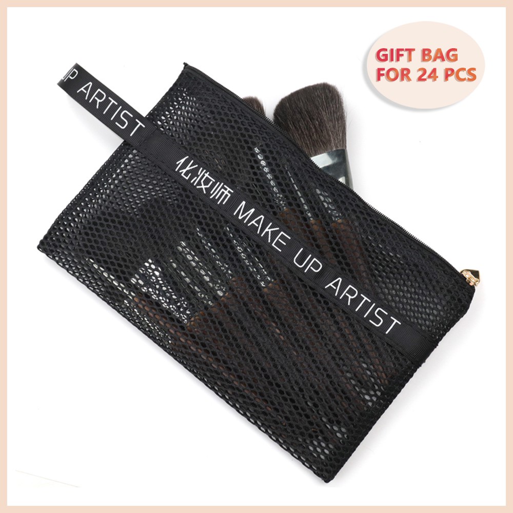 Bộ 24 cọ trang điểm OVW XQ1-24 + 16C và túi đựng cọ trang điểm chuyên nghiệp