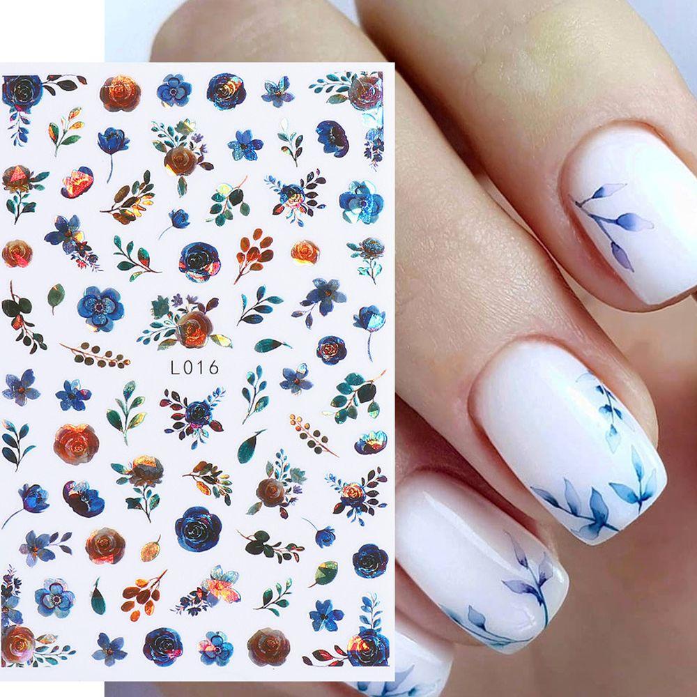 Miếng Dán Trang Trí Móng Tay 3D Hình Hoa Lá Mùa Thu Năm Mới