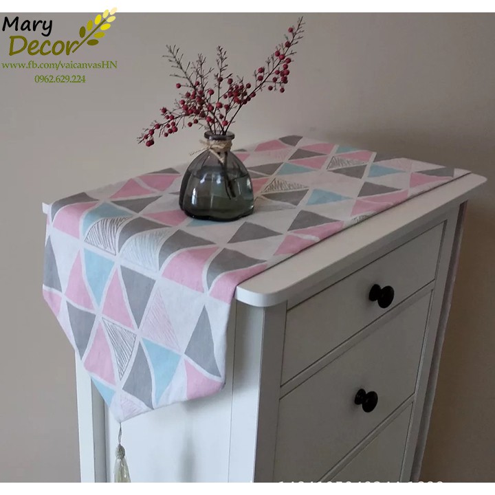 KHĂN RUNNER MARY DECOR - TAM GIÁC MÀU KR-E08