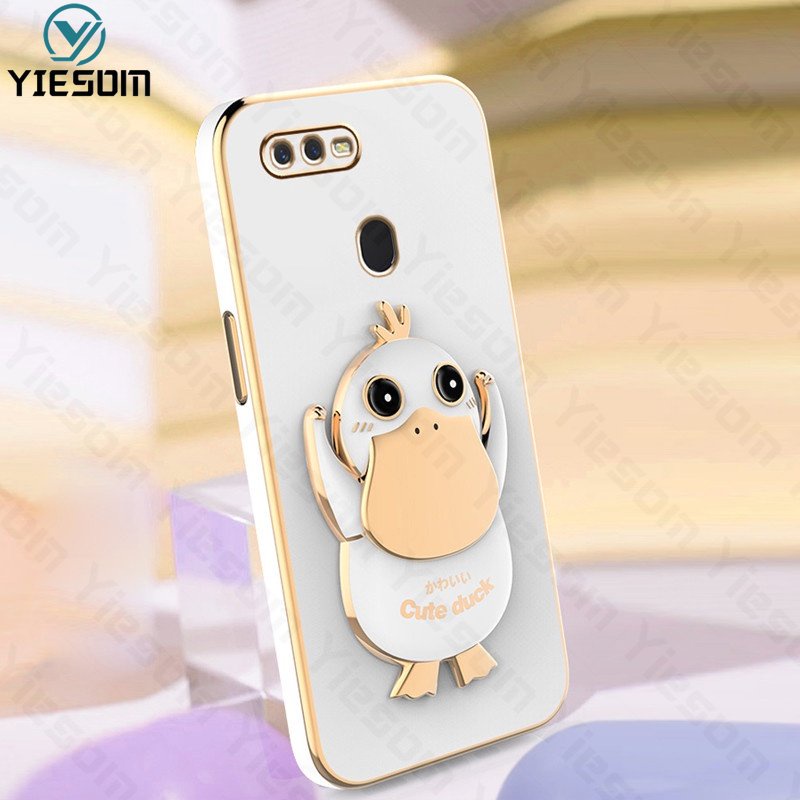 Ốp Điện Thoại Silicon Mềm Chống Sốc Có Giá Đỡ Hình Chú Vịt Dễ Thương Dành Cho OPPO F9 F11 Pro F7 F5 F11 F9