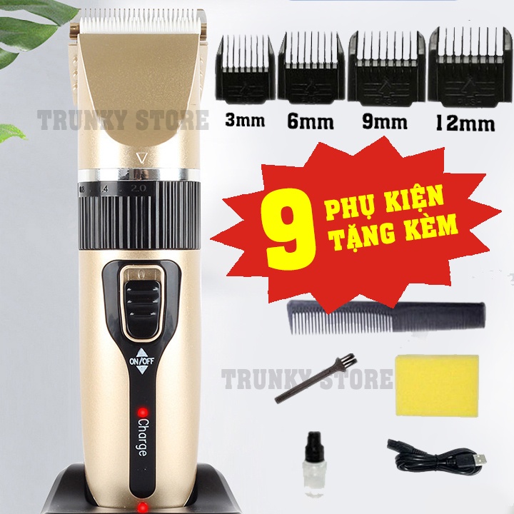 Tông Đơ Cắt Tóc - Máy Hớt Tóc Gia Đình Tặng Kèm 9 Phụ Kiện Cao Cấp