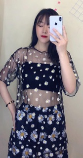 Áo choàng lưới hoa cúc siêu hit