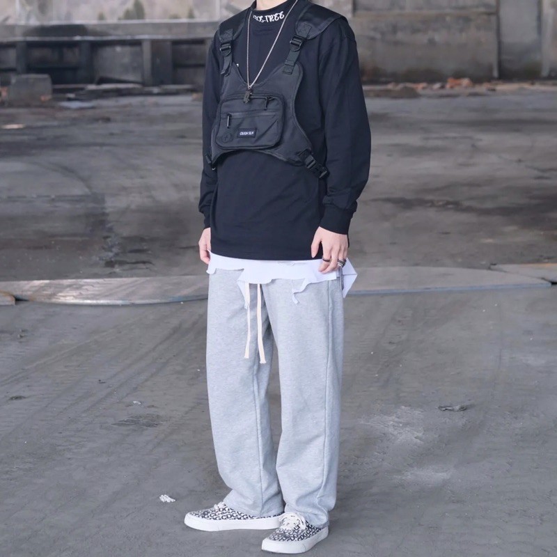 Tide thương hiệu áo vest chiến thuật chức năng túi gió ngực dụng cụ hip-hop áo ghi lê đẹp trai