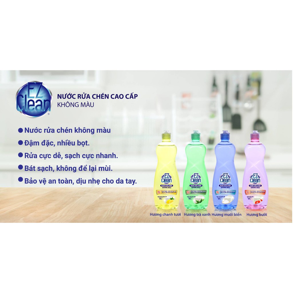 Nước rửa chén không màu EZ CLEAN 800gr