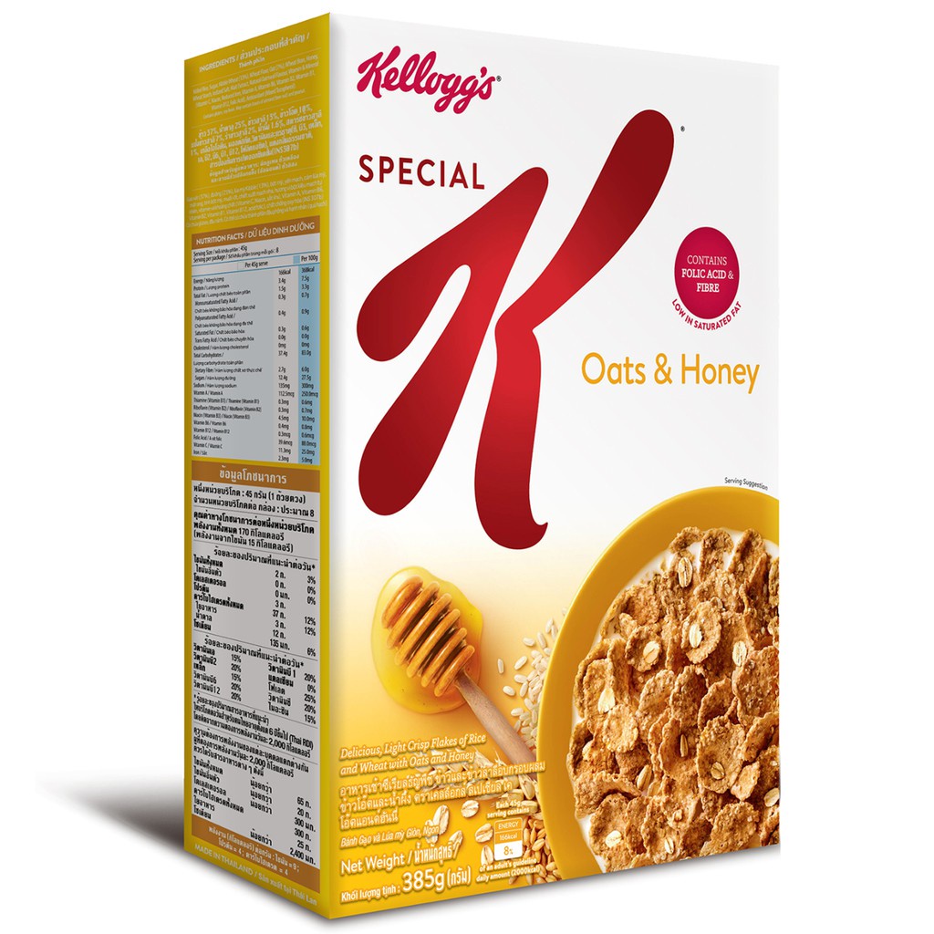 Ngũ cốc ăn sáng Kellogg’s Special K Oats &amp; Honey - Hộp 209/385g