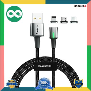Cáp từ tính nam châm 3 đầu Baseus Zinc Magnetic Cable Kit 3 in 1 (Lightning / Type C / MicroUSB) 5.0