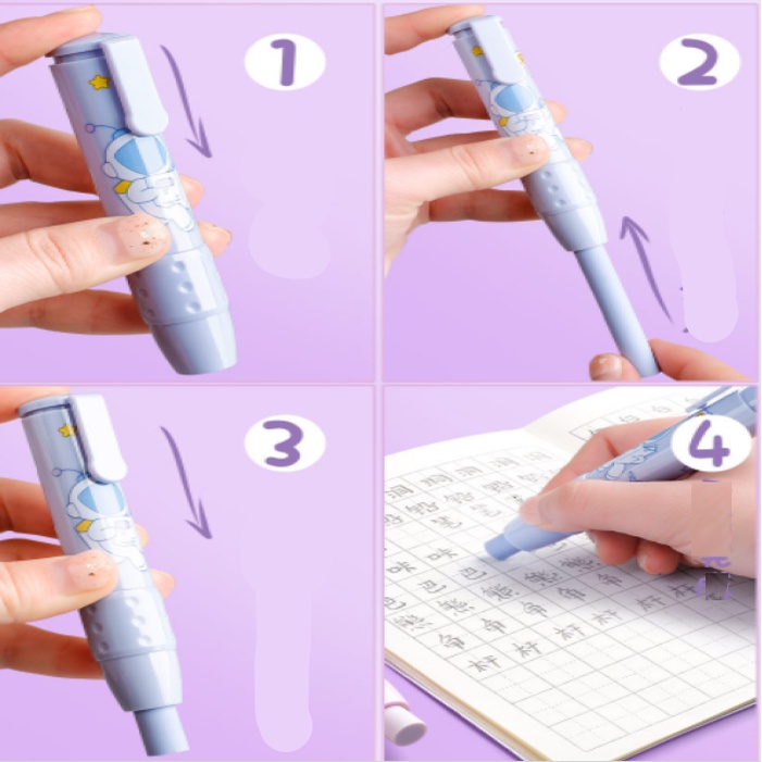Combo Bút Tẩy Chì Và 2 Lõi Tẩy Gôm Dẻo Dai Không Rách Giấy Đánh Bóng Tranh Vẽ Tẩy Góc Cạnh Tẩy Chữ