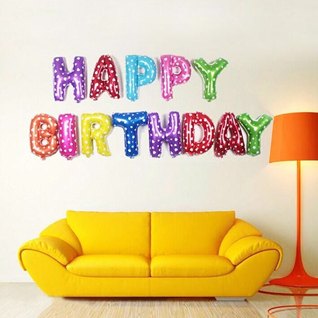 [Tặng 50 bóng bay mini] Set 13 chữ HAPPY BIRTHDAY trang trí sinh nhật - shop BÉ MẦM 06 HCM