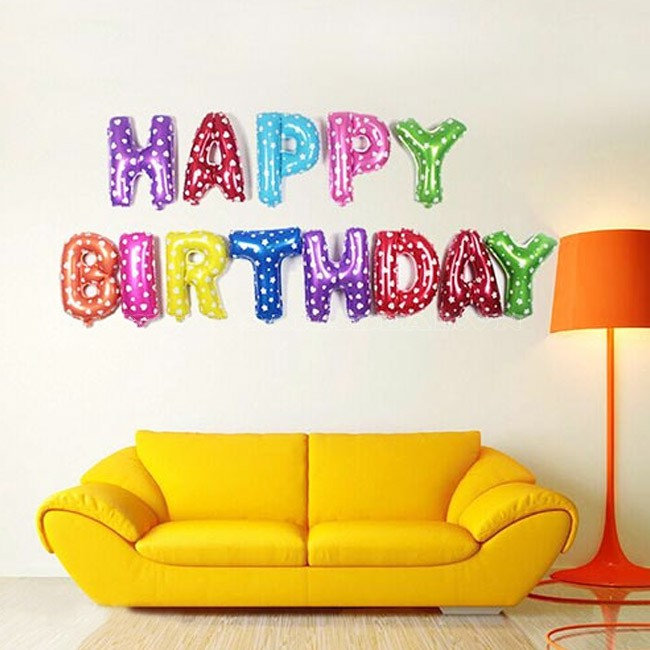 [Tặng 50 bóng bay mini] Set 13 chữ HAPPY BIRTHDAY trang trí sinh nhật