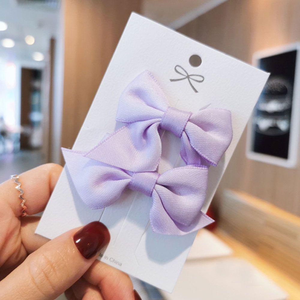 Kẹp Tóc Nơ Màu Trơn Xinh Xắn Hợp Thời Trang Cho Nữ